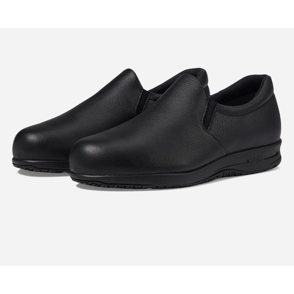 NIB $195 SAS Patriot Slip-Resistant SR Black Women's 11 M Slip On Leather Shoes